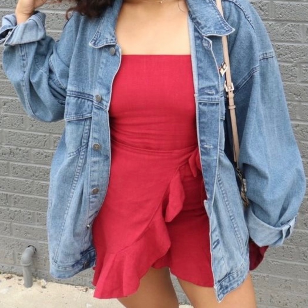 SZ US 6 Princess Polly Caedere Mini Dress Maroon Wine Red Wrap